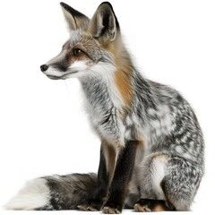 Fototapeta premium Marble Fox captivating Fur Beauty Isolated 
