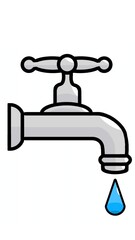 Colored vector faucet drawing