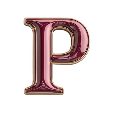 recommend clip art: Elegant Glossy Letter P in Rich Color Scheme