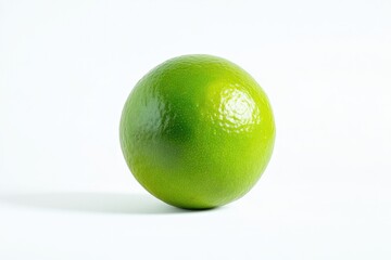 A single lime resting on a plain white background.