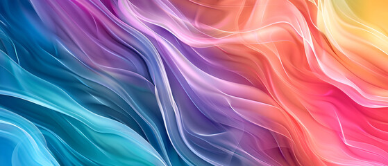 Obraz premium abstract background with smooth wavy lines in blue and pink colors ,A vibrant abstract background with a smooth gradient transitioning from deep purple to electric blue, with soft dynamic waves 