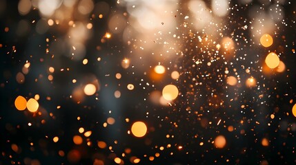 Captivating sparkling backdrop with glittery lights and bursts of confetti filling the air creating a mesmerizing and joyful atmosphere for a festive New Year s Eve or party