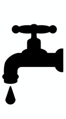 Uncoloured vector faucet icon drawing
