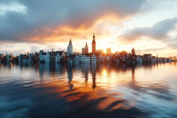 Coastal City Under Threat from Rising Sea Levels