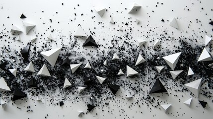 Abstract 3D technology and triangles. Glossy Futuristic Background.