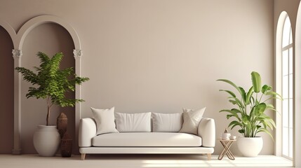 The modern simple design style sitting room composed of sofa and coffee table,generated with AI. 
