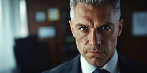 Intense Businessman in Suit