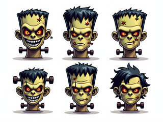 set Frankenstein of cartoon monsters
