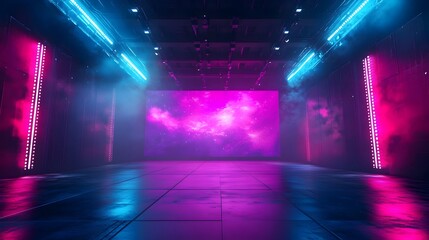 Captivating esports gaming backdrop featuring a high energy display of vibrant LED lights futuristic digital graphics and intense visual elements for an electrifying competitive gaming atmosphere