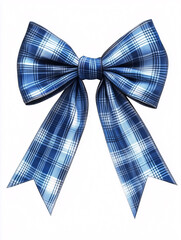 blue bow isolated on white background