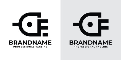 Letter E and F Plug Logo, suitable or any business related to Plug with E or F initial