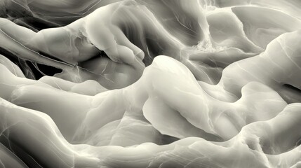 Abstract fluid shapes and textures in monochrome create an artistic composition, perfect for backgrounds and design elements.