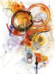 Vibrant Abstract Collage Art with Dynamic Shapes and Bold Colors for Modern Design and Creative Inspiration