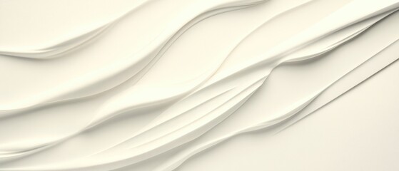 Obraz premium Elegant white waves create a soothing abstract background, perfect for design projects and visual themes.