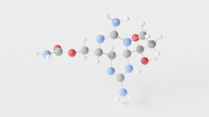 saxitoxin molecule 3d, molecular structure, ball and stick model, structural chemical formula neurotoxin