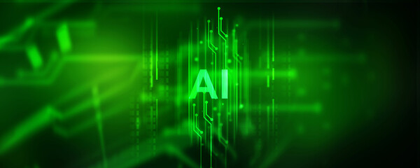 2d illustration Artificial Intelligence (AI) concept