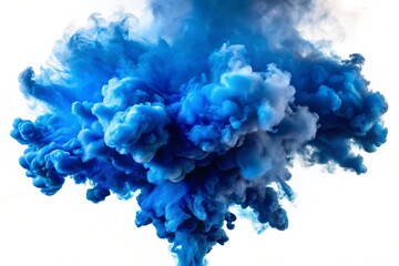 explosion of smoke A blue smoke explosion border isolated