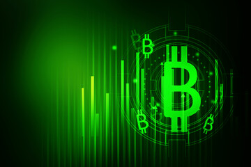 Obraz premium 2d illustration bitcoin sign currency