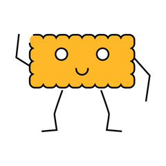 biscuit dessert character line icon vector. biscuit dessert character sign. isolated symbol illustration