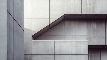 Obraz premium Architecture details Cement wall Geometric shape Modern building Space