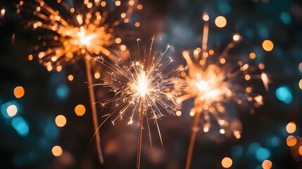 Obraz premium Breathtaking Fireworks Explosion Illuminating the Night Sky with Dazzling Shimmering Lights Sparkling Joyful Celebratory Vibes Welcoming the New Year 2025