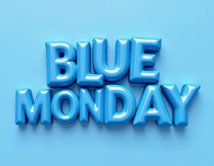 Fototapeta premium Blue Monday Illustration Design With Glossy Typography