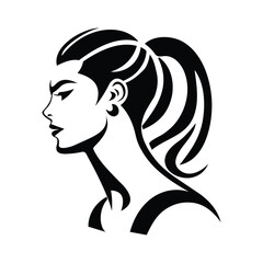 Basketball Girl Face Clipart Black Color Illustration