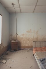 Bedroom furniture deterioration architecture.