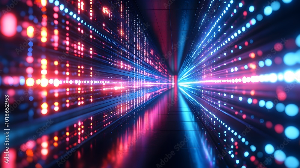 Poster pulsating led gaming backdrop with dynamic patterns and bright lights creating a high energy futuris
