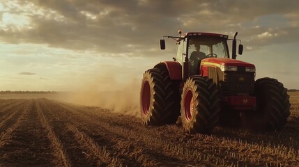 Fototapeta premium Tractor in Field.
