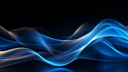 Fototapeta premium Abstract Background with Soft Blue Wavy Lines, Harmonious Blend of Colors Creating Tranquil Atmosphere for Graphics, Posters, Web Pages, and Print Media
