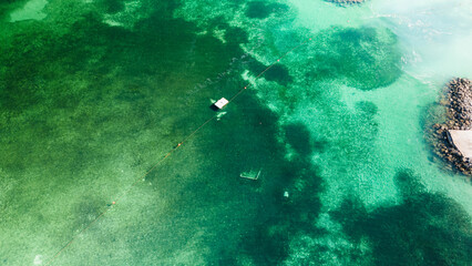 Drone of Cruise ship in the bahamas