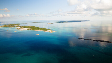 Drone of Cruise ship in the bahamas