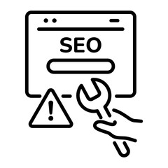 Seo management icon in linear style 