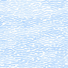 Obraz premium Minimalist light blue wavy line seamless pattern for textile, wallpapers, and ocean-inspired designs