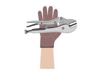 Hand tools on a white background.