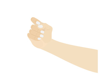 Hands on a white background.