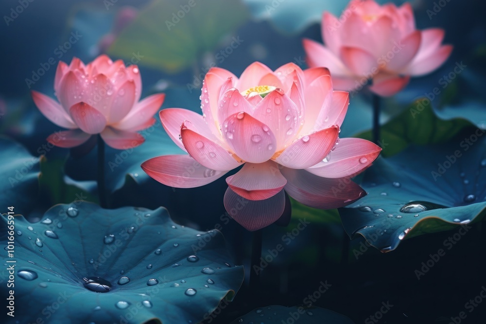 Wall mural Lotus blossom flower petal.