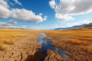 Dry Landscape Highlighting Severe Drought Conditions