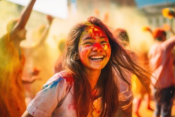 Obraz premium Vietnamese festival holi adult.