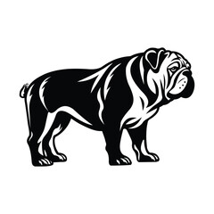 Bulldog Clipart Black Color Illustration