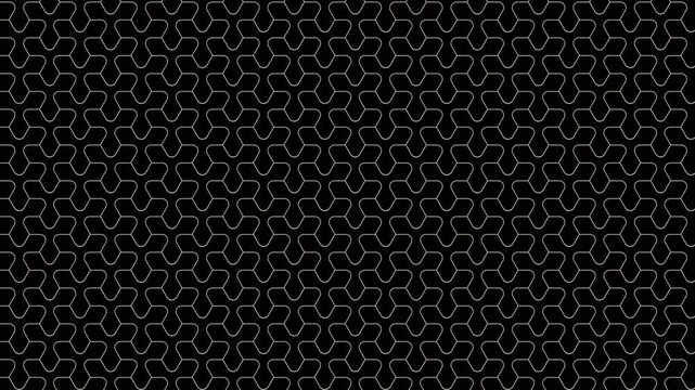 A seamless geometric pattern with interlocking hexagonal shapes in a dark, muted color scheme