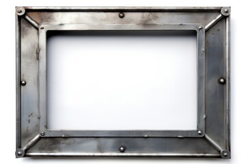 Steel frame vintage backgrounds rectangle white background.