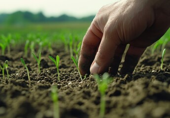 Hand Tending Seedlings.