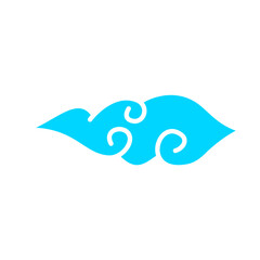 Set of abstract cluods, chinese style elements.