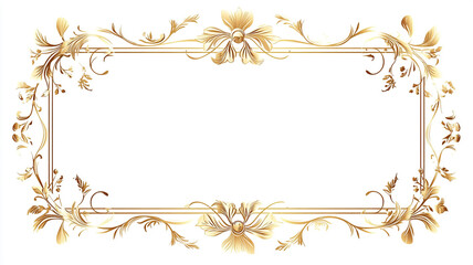 luxury gold frame border on a white background