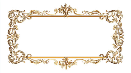luxury gold frame border on a white background