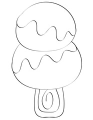 Ice cream coloring picture