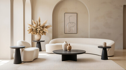 Old concrete wall texture background. Close up retro plain cream color cement material surface rough brown design element concept.