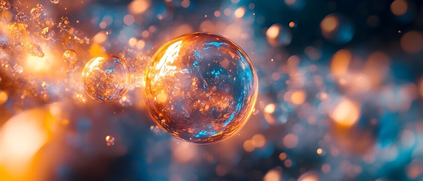 Stunning visual representation of the process of transforming deuterium into helium through nuclear fusion captured in a mesmerizing glowing plasma sphere